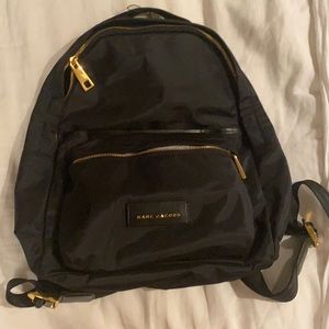 Marc Jacobs black nylon backpack with ghw.